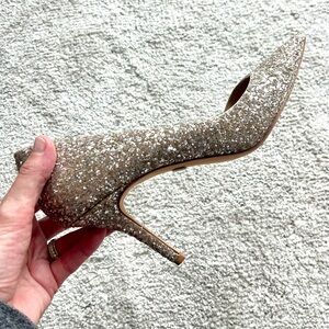 Badgley Mischka Sparkling Gold d’Orsay Stiletto Pumps